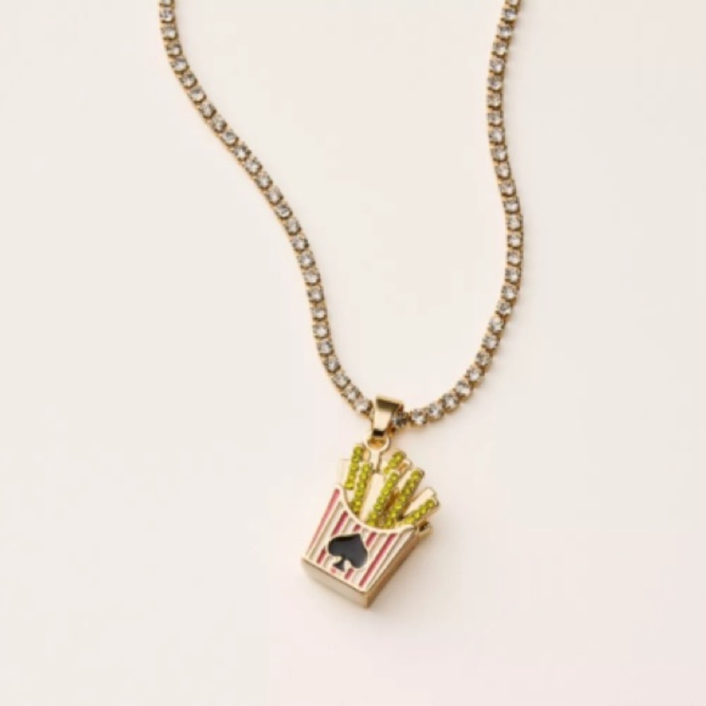 kate spade new york x Target Limited Gold French Fry Charm Tennis Necklace